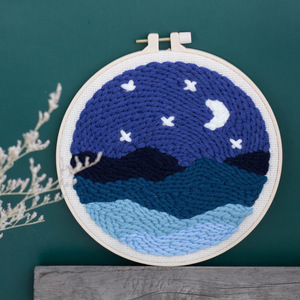 Punzón aguja bordado Kits de iniciación golpe herramienta de aguja enhebrador de aro de bordado hilo alfombra Punch aguja - Product Image 1