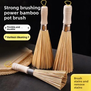 Brosse de nettoyage de cuisine à long manche en bambou, antiadhésive et décontaminante, brosse à vaisselle en bambou pour cuisinière - Product Image 5