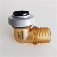 Raccord coudé mâle à emboîtement rapide 90 degrés 16 mm en cuivre pour tuyaux PEX, CPVC, PE-RT – Accessoires de plomberie à connexion rapide