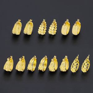 Jxx Direct Sale High Quality 24K Gold Plated Dubai Cubic Zirconia <b>Stud</b> Earrings for Women Wholesale - Product Image 1