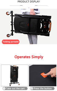 130KGS Stalen Frame 2 In 1 Grote Stilte Rubber Wiel Opvouwbare <span class=keywords><strong>Pallet</strong></span> <span class=keywords><strong>Rolling</strong></span> Hand Winkelwagen/Trolley/Truck - Product Image 5