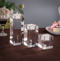 Support de bougie décoratif en verre transparent pour fête de mariage, porte-bougie chauffe-plat en cristal, plat à bougie Dappen