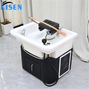 KISEN Mobilier de Luxe pour Salon de Coiffure, Lit de Spa Japonais pour Soins Capillaires, Traitement Spa à Circulation d'Eau, Bac à Shampooing en Céramique - Product Image 1