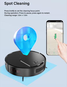 Robot aspirateur intelligent à gyroscope – 3-en-1 : balayage, lavage et collecte de poussière, contrôle par application/télécommande, autonomie de 90 min, logo personnalisé - Product Image 6