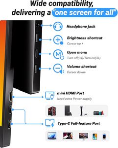 <span class=keywords><strong>Monitor</strong></span> Portátil Ingnok Ultra Delgado de 15.6 Pulgadas FHD IPS 16:9, Extensor de Pantalla para <span class=keywords><strong>Laptop</strong></span>, Soporte Ajustable, Compatible con USB C, para Viajes y Oficina - Product Image 6