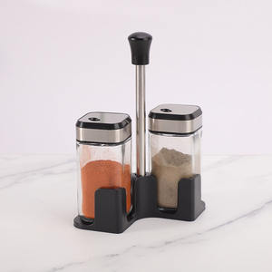 Support d'assaisonnement Portable avec 4 bouteilles en verre support <span class=keywords><strong>rotatif</strong></span> à épices - Product Image 4