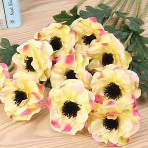 A-793 <span class=keywords><strong>Fiore</strong></span> Artificiale di Anemone Marino Bianco Singolo per Decorazione Interna Casa e Matrimonio - Product Image 2