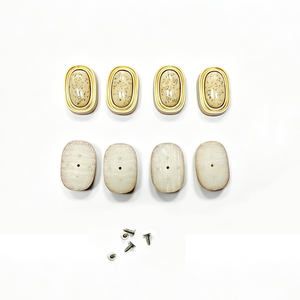 Breloques pour chaussures en résine effet marbre, base dorée en ABS, rivets à pression, décorations triangulaires et ovales pour sandales, clous de quincaillerie pour sacs - Product Image 6