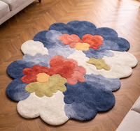 Tapis tufté fait main en laine et soie de qualité supérieure pour salon, chambre à coucher, antidérapant, moelleux, décoratif, pour la maison et l'hôtel