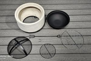 QUANGUI <span class=keywords><strong>Brasero</strong></span> et Chauffage d'Extérieur Portable en Argile 2-en-1, Sculpté à la Main, Puissance de Chauffage 10-20Kw, pour Camping et Fêtes - Product Image 5