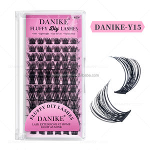 DANIKE热熔DIY睫毛托盘Y15混合8-15毫米D卷曲睫毛簇薄带仿貂皮个人假睫毛 - Product Image 1