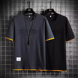 Nuova T-shirt Estiva da Uomo Stile Hong Kong a Maniche Corte, Trendy, Larga, in Seta Ghiaccio Sottile, Casual, Versatile per Tutti i Giorni - Product Image 1