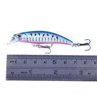Leurre de pêche en gros 68mm 6.5g 9 couleurs, leurre minnow dur artificiel coulant avec yeux 3D et hameçons triples