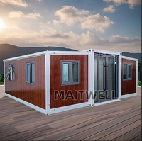 Casa Container Espandibile Moderna 20FT Personalizzata dal Produttore, Casa Prefabbricata Pieghevole con Sistema Push-Out