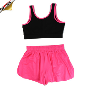 Sport pour femmes course <span class=keywords><strong>Yoga</strong></span> entraînement Gym athlétique taille haute short de course Crop Tank Set - Product Image 1