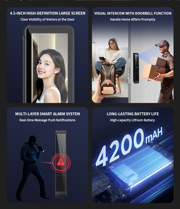 กลอนประตูอัจฉริยะ Glomarket 3D Face Ttlock WiFi วิดีโออินเตอร์คอม ระบบสแกนลายนิ้วมือแบบเรียลไทม์ พร้อมกล้องบันทึกภาพ ระบบจัดเก็บข้อมูลบนคลาวด์ ตัวล็อคทำจากอะลูมิเนียม - Product Image 3