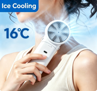 Ventilateur portable et pour le cou, rechargeable, 10H de refroidissement, 5 vitesses, écran LED, pour extérieur, voyage, maquillage, camping