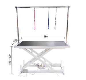 طاولة تجميل الحيوانات الأليفة الكهربائية المهنية الفاخرة 220 فولت من الفولاذ المقاوم للصدأ مع قفازات إزالة شعر الكلاب الآمنة والناعمة - Product Image 4