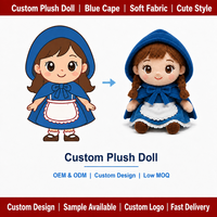 Peluche personnalisée, petite peluche rouge à capuche, personnage de dessin animé, jouet en peluche, OEM ODM, design personnalisé, peluches pour enfants, cadeaux