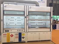 Incroyable hotte de conception canalisée avec ventilateur d'extraction et hotte de meubles chimiques en verre