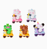 Accesorios de resina mixta con figuras de oso, conejo, gato, perro, rana, estilo Kawaii, de base plana, para slime, decoración de fundas de teléfono, horquillas y manualidades de Navidad