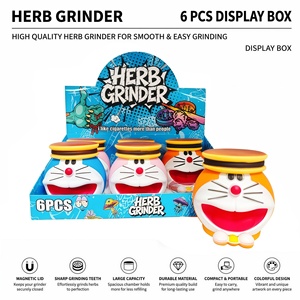 2026 New Doraemon Zinc Alloy 4 Piece Manual Modern Sharp Teeth Tobacco Crusher Magnetic <b>Herb</b> <b>Grinder</b> for Accessories - Product Image 1
