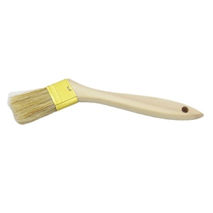 Cepillo de pintura de radiador doblado, mango de madera corto, cepillo de pintura epoxi, cepillo de virutas para pintura de tratamiento de pared del hogar - Product Image 1
