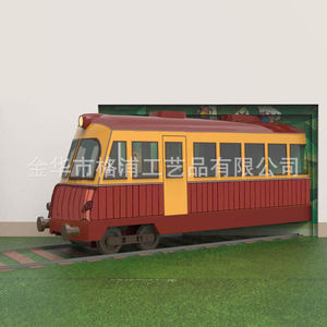Modelo de Tren de Metal Personalizado, Escultura Decorativa de Acero Inoxidable para Montar en el Suelo, Diseño Industrial, Escultura de Paisaje - Product Image 5