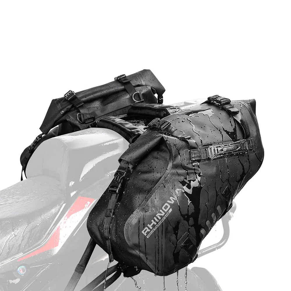 Rhinowalk-bolsa para SILLÍN de bicicleta de derrape, resistente, para equipaje de moto, turismo, aventura, par