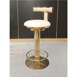 Đồ Nội Thất Nhà Cửa Phong Cách Ý Thiết Kế Hiện Đại T Shape Back Stool Thép Không Gỉ Vàng Cổ Điển Cao Bar Phân