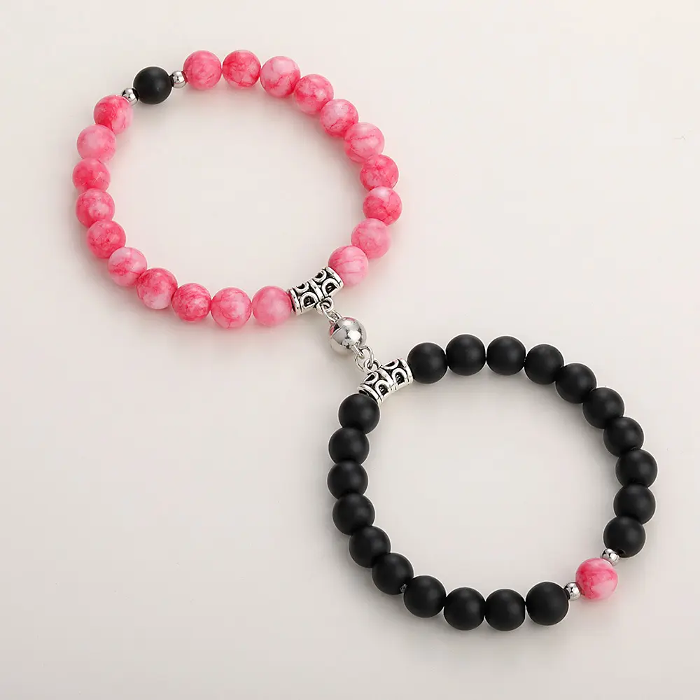 Natural stone lovers Bracelet a pair of magnets attract the girl's hand rope jewelry