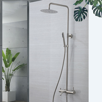 Ensemble de douche de salle de bain moderne en acier inoxydable brossé de luxe, cartouche céramique, mitigeur multifonction chaud/froid, garantie 5 ans