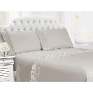 4 Mảnh mềm không gây dị ứng sang trọng 100% cotton 15 "túi sâu Khăn trải giường thiết lập với được trang bị tấm gối - Product Image 4