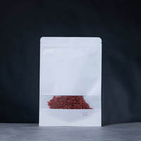 Sachet Doypack Classique en Papier Kraft Blanc Mat avec Fermeture Zip et Fenêtre, Emballage Alimentaire, Impression Héliogravure, pour Sucre