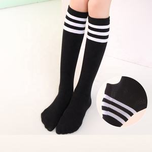 Kaus kaki rajut tanpa kelim model tabung panjang, kaus kaki seragam sekolah motif garis-garis, kaus kaki tinggi selutut tren Amerika untuk anak laki-laki dan perempuan - Product Image 3
