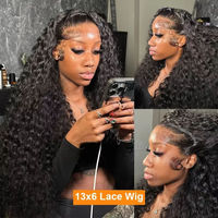 Peluca de Cabello Humano con Ondas Sueltas de 40-42 Pulgadas, Peluca Frontal de Encaje HD 13x6, Ondas Profundas Sueltas Brasileñas, Pelucas Rizadas con Encaje Frontal para Mujer