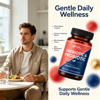 SYC BIO Gommes de Vitamines Prébiotiques et Probiotiques pour Adultes, Ingrédients Premium, 50 Unités, Framboise Bleue, Vente en Gros B2B, Marque Privée
