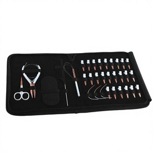 Herramientas de extensión de cabello Premium Micro Link Beads Sharp Copper Mini Scissor Acero inoxidable Crimping Remover Alicates con estuche - Product Image 1