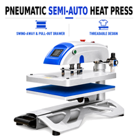 Nouvelle presse à chaud 16x20 à bras oscillant, machine automatique pour T-shirts, zone d'impression 40x50cm, compresseur d'air pneumatique 110V/220V