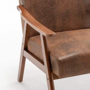 DB <b>Mid</b>-<b>Century</b> Modern <b>Accent</b> <b>Chair</b> with Extra-Thick Backrest Solid Wood Wingback <b>Chair</b> for Home Office and Living Room - Product Image 5