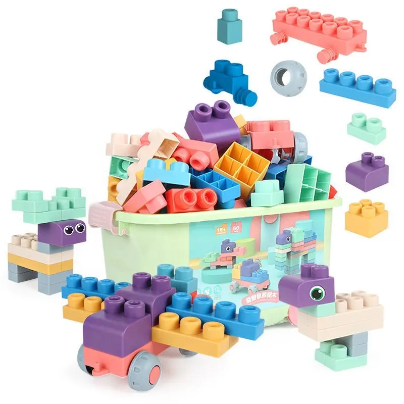 Jeu de construction éducatif pour enfants, blocs de connexion, plastique souple, jeu éducatif, 80 pièces