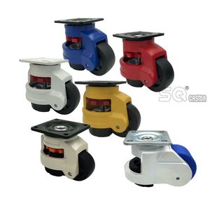 Roulette industrielle pivotante de 2 pouces roulette de mise à niveau rétractable pour travaux lourds GD40F60F GD80F GD100F Roulettes réglables en <span class=keywords><strong>nylon</strong></span> - Product Image 5