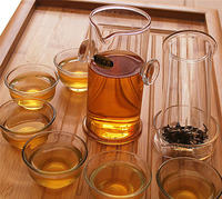 Petite carafe à thé Gongfu à double poignée stockée en vente en gros avec infuseur en verre pour théière