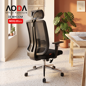 <span class=keywords><strong>Silla</strong></span> de Oficina Ergonómica AODA con Respaldo de Malla, Bloqueo de Inclinación, Reposacabezas Fijo, Reposabrazos y Base de Aluminio - Product Image 1