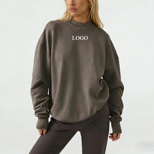 <span class=keywords><strong>Felpa</strong></span> da Palestra Ecologica Personalizzata per Donna, Maglione con Collo Tondo in Pile, <span class=keywords><strong>Felpa</strong></span> con Cappuccio in Cotone, Pullover Oversize di Lusso - Product Image 1