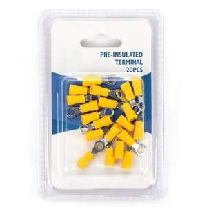 Terminale preisolato giallo RV1.25-4, 20 pz./blister, ideale per connessioni elettriche sicure e resistenti nelle installazioni - Product Image 1