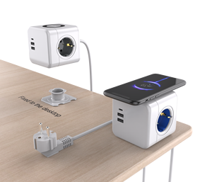 Không dây sạc ổ cắm 3 EU cửa hàng với 2usb1c sạc du lịch 16A Ổ cắm điện ổ cắm di động 3-outlet với 1.5m cáp - Product Image 4