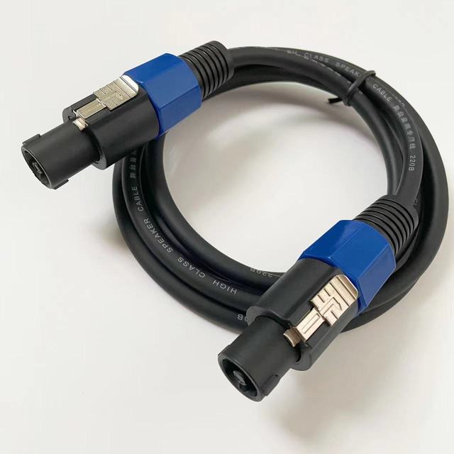 Factory OEM Customized 1.5m Round Speaker Cable Male to Male 13AWG NL4FC with Speakon Connector for Home DJ Use