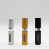 Vente en gros 8 ml Mini atomiseur de parfum noir Argent aluminium fond de poche recharge atomiseur de parfum