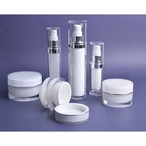 15ml 30ml 50ml benutzer definierte runde klare transparente Acryl Kunststoff Kosmetik gläser und Flaschen für Kosmetika